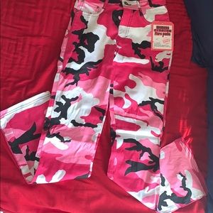 Pink Camo Flare Pants
